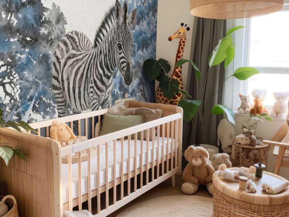 Young zebra in the wild blue