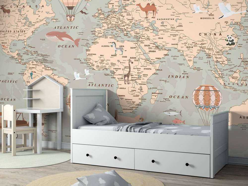 Beige world map
