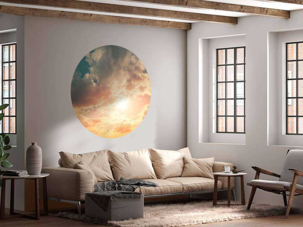 Coloured sky with clouds