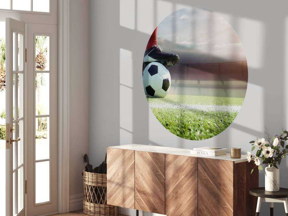 Stadium with soccer player