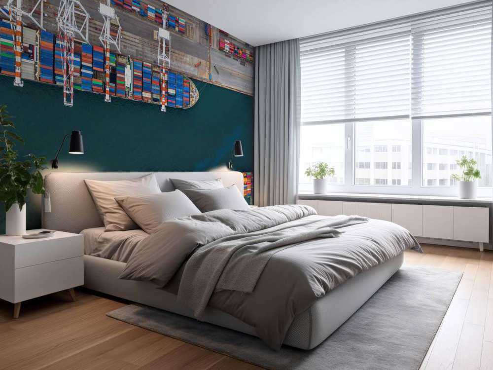 Top view container ships