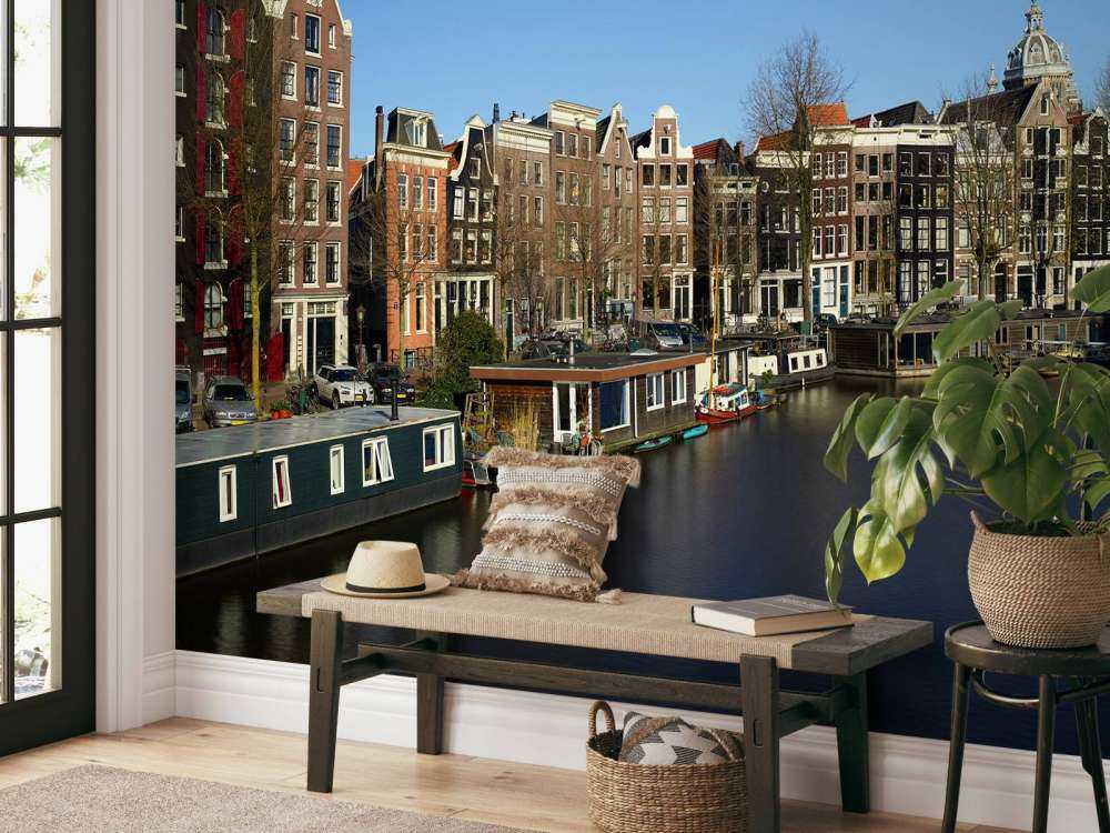 Houseboats along the canal