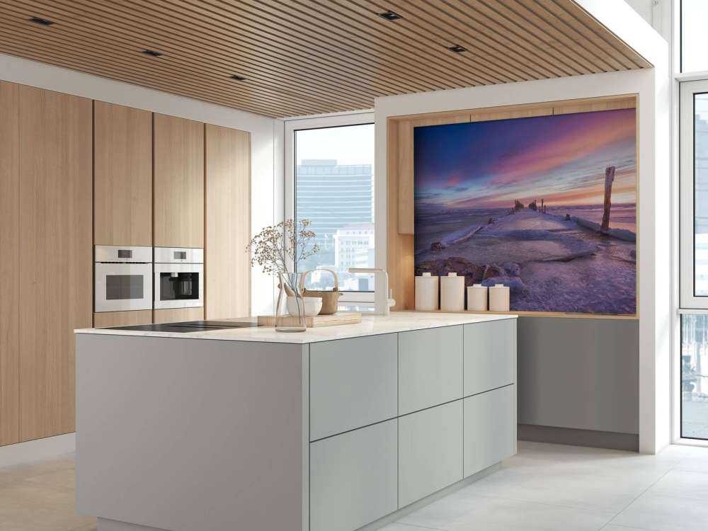 Heads of poles on the frozen Baltic Sea