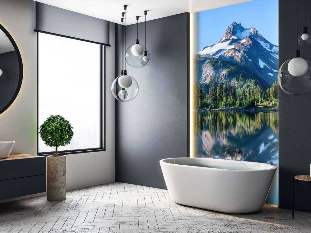 Photo wallpaper mountains of snow