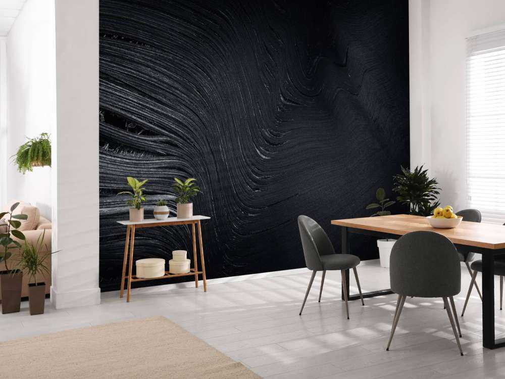 Old palm leaf in black and white