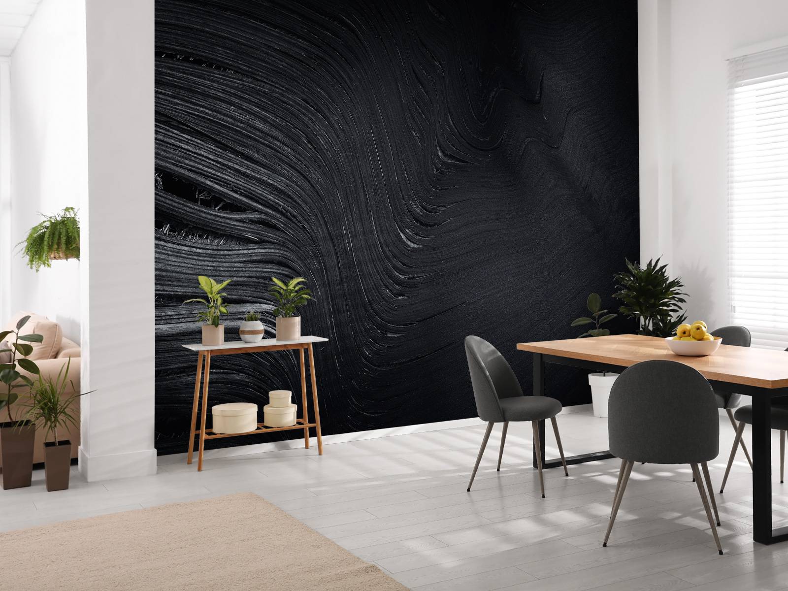 Old palm leaf in black and white