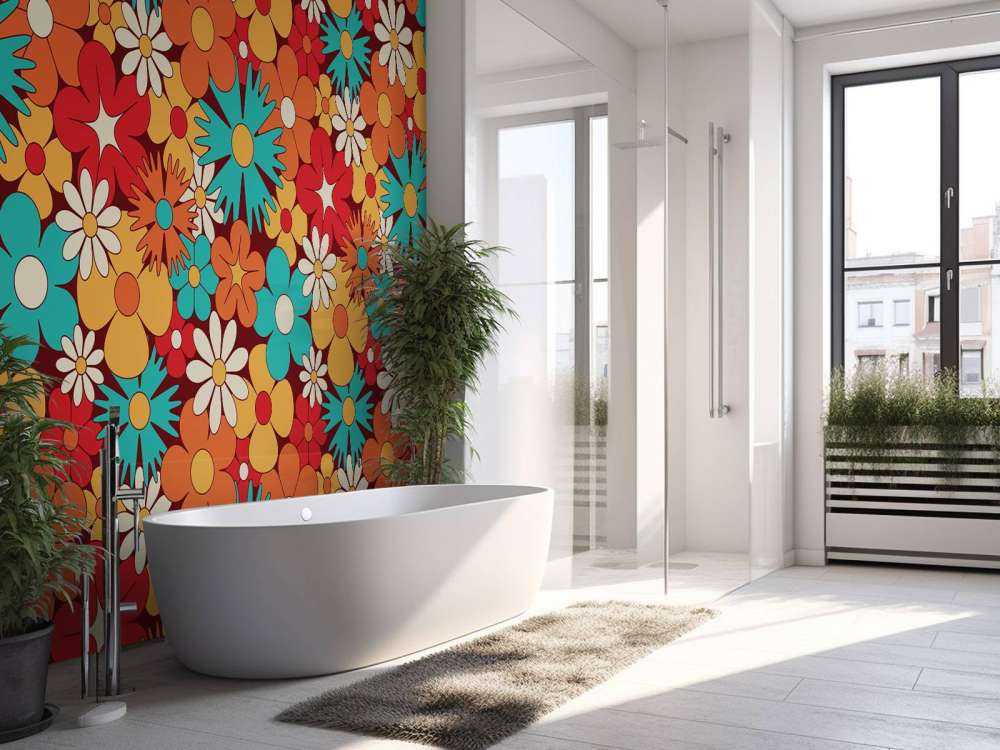 Cheerful retro flowers