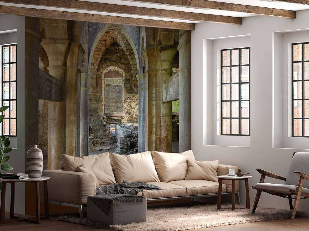 Abandoned building with arches