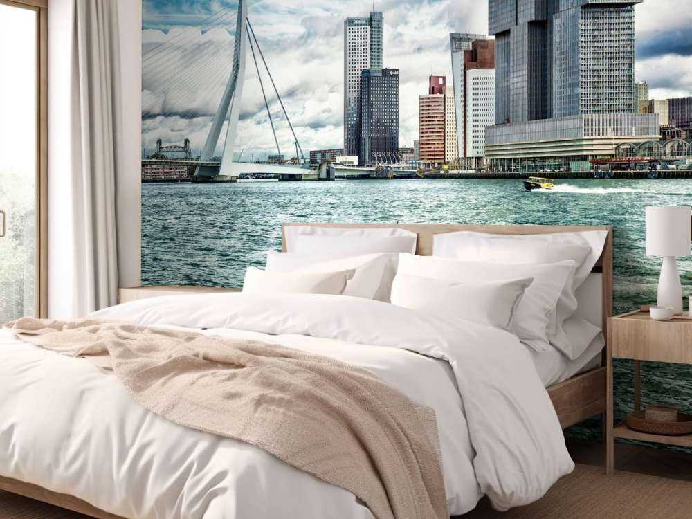 Skyline' Rotterdam with view on the Kop van Zuid in color 