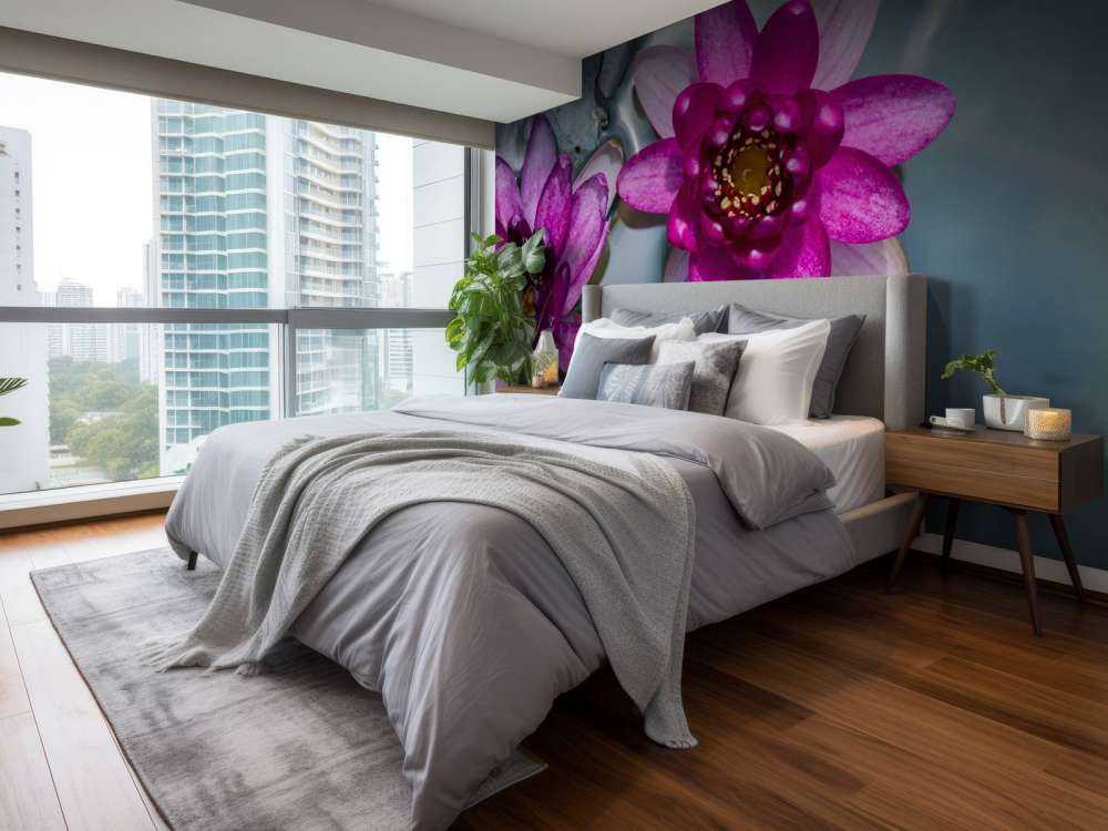 Pink lotus flower in the water