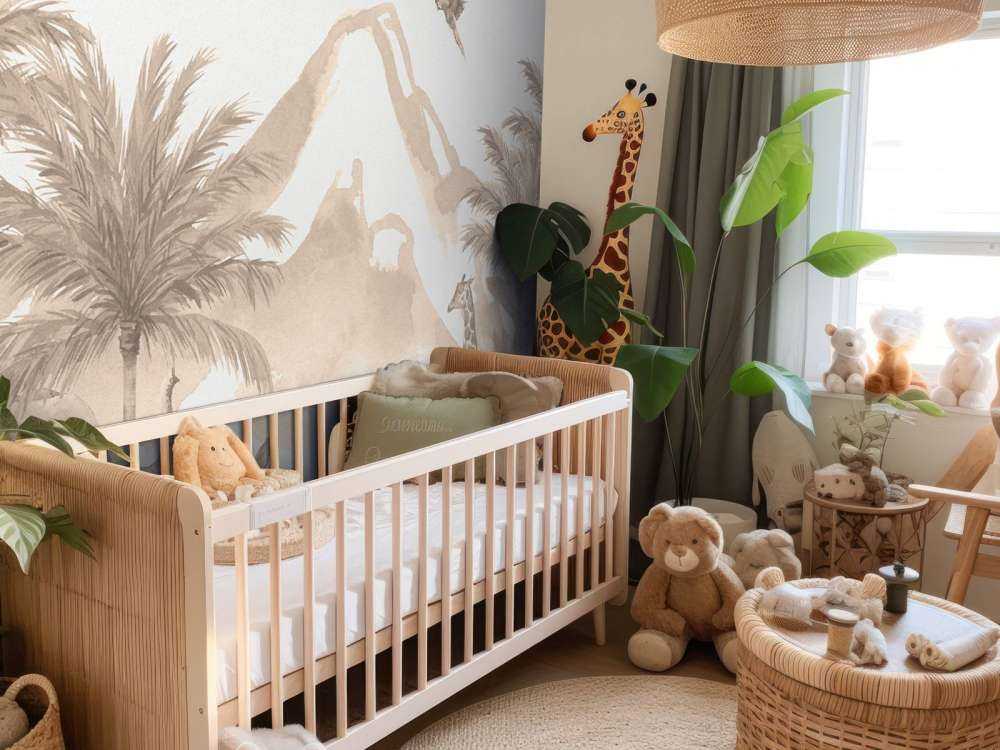 Jungle animals in taupe