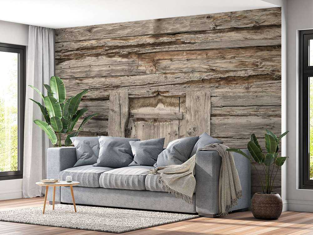 Beige shelves with door