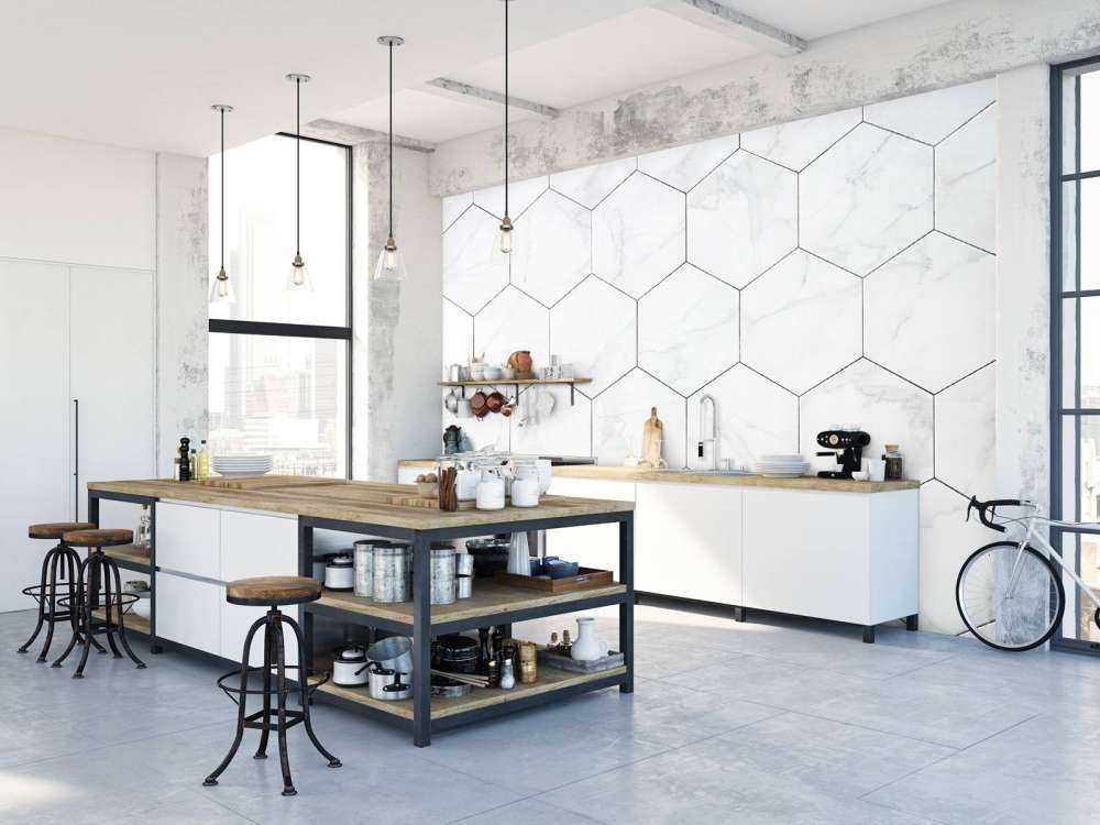 Marble hexagons