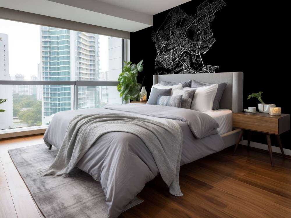 Map of Rotterdam, black