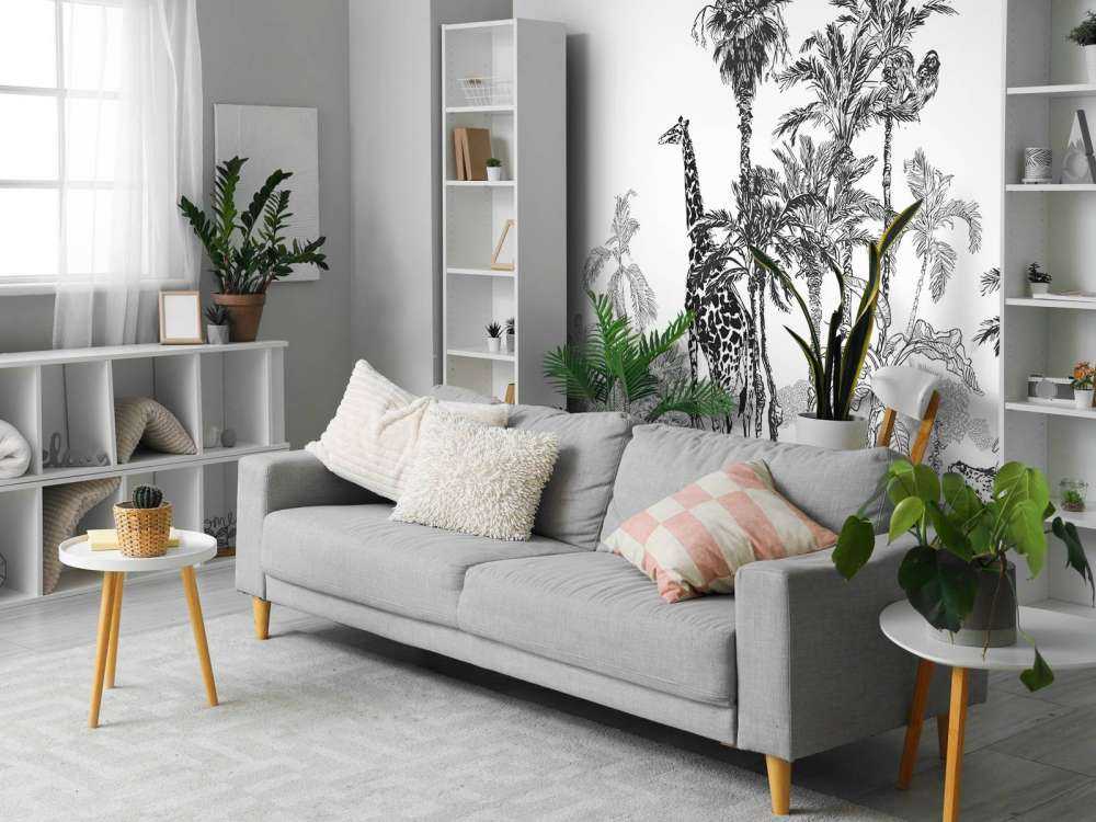 Sketched animals in the jungle