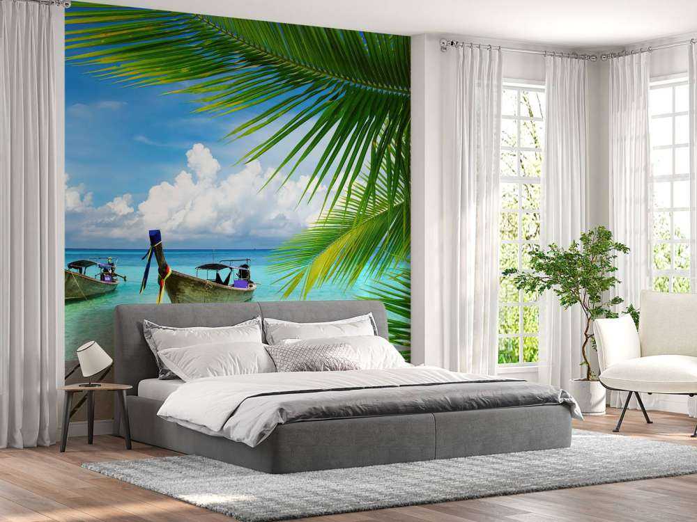 Boat and a palm tree