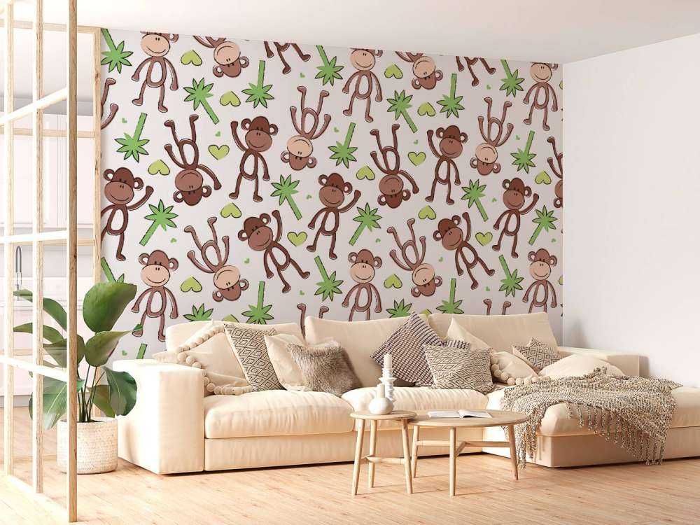 Monkeys and palm trees