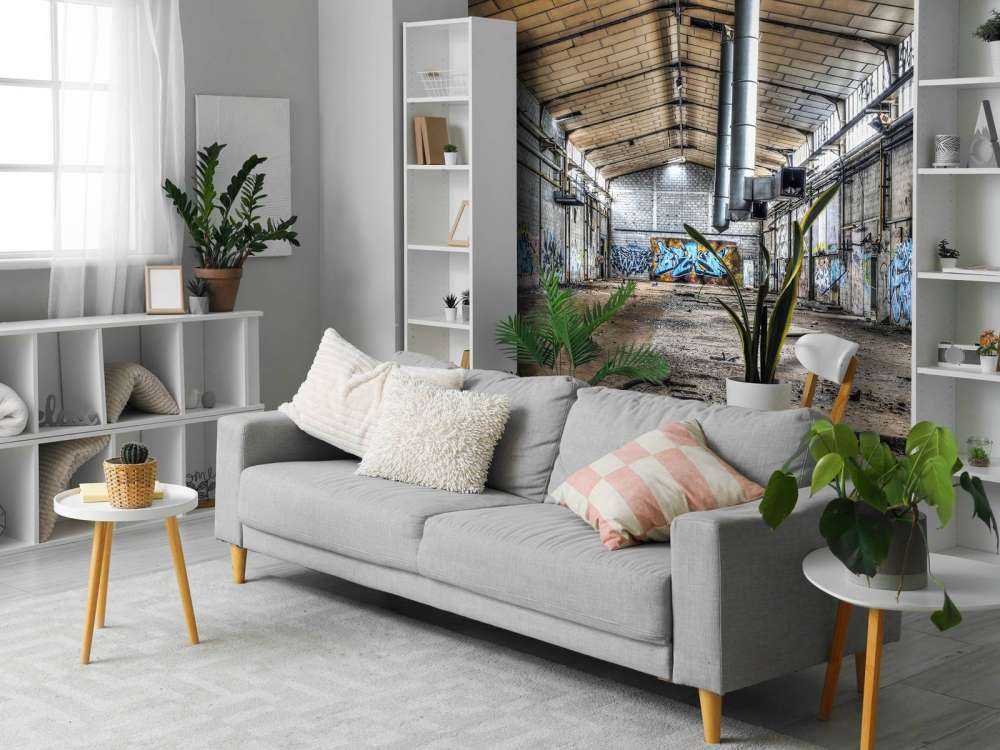 Old abandoned factory hall