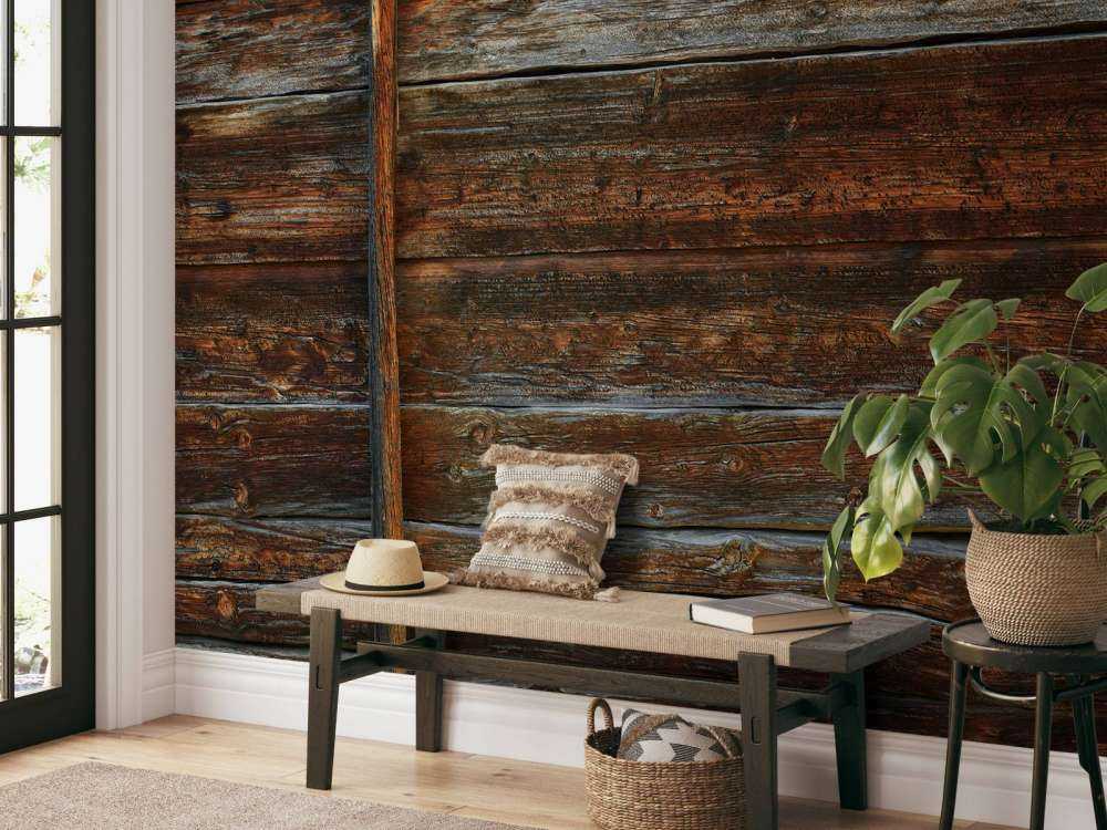 Old wood with support beam