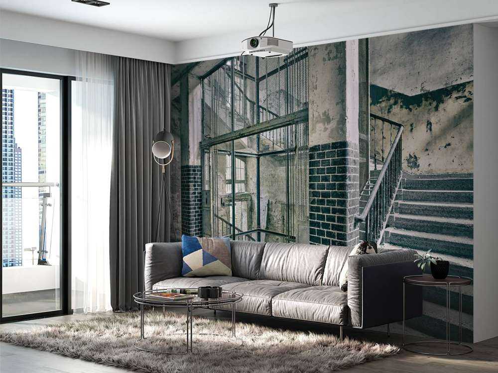 Old stairs and lift shaft