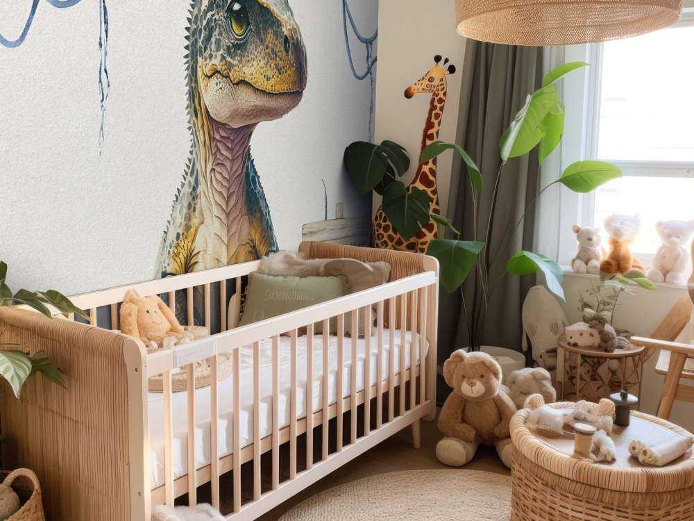 Baby t-rex in the blue jungle