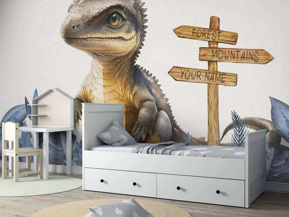 Baby spinosaurus in the blue jungle