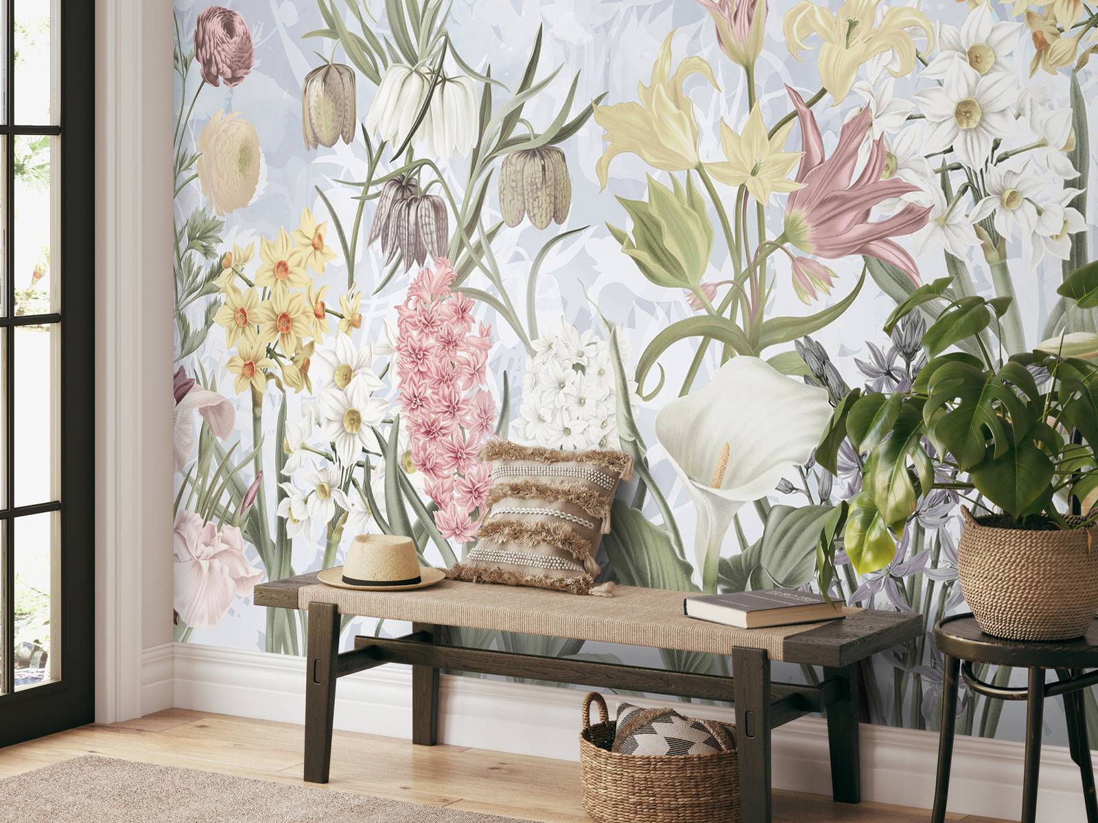 Spring Flowers - Soft Sky Blue