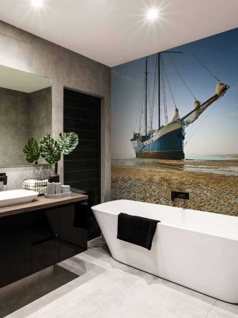 Ship on the mudflats