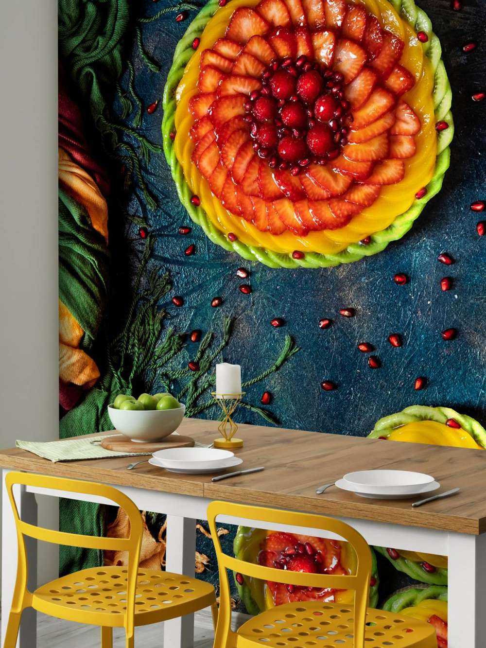 Colored fruit tart