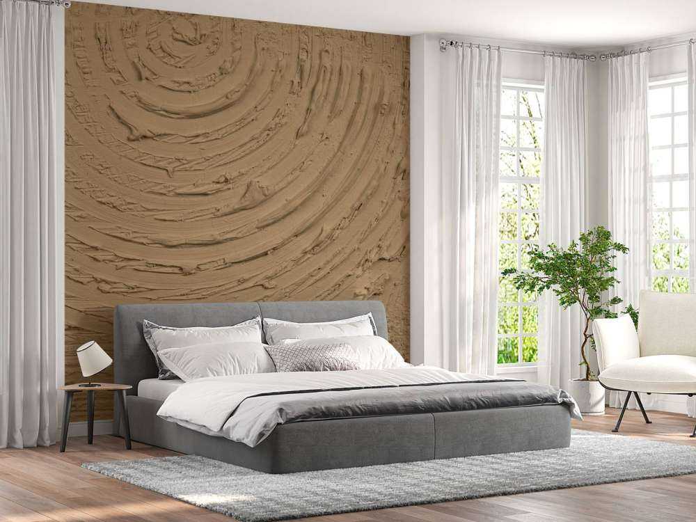 Round shapes and lines in gold brown