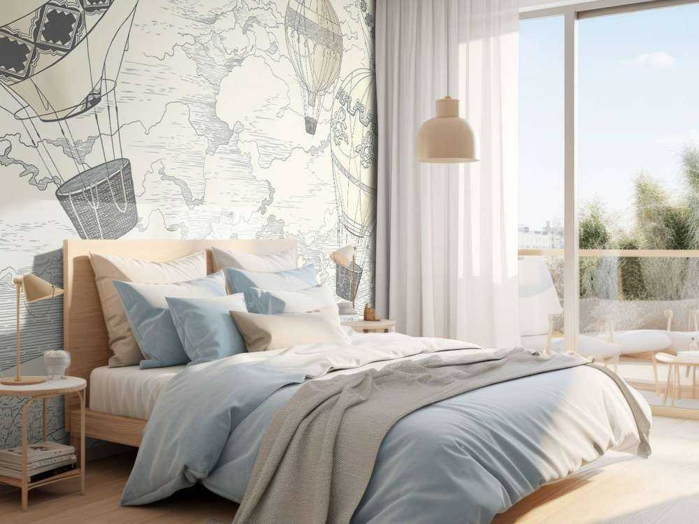 White modern hot air balloons