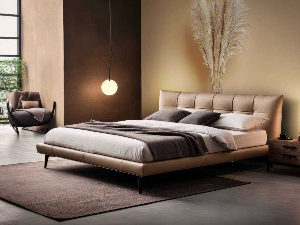 Minimalistische plant op bruin achtergrond