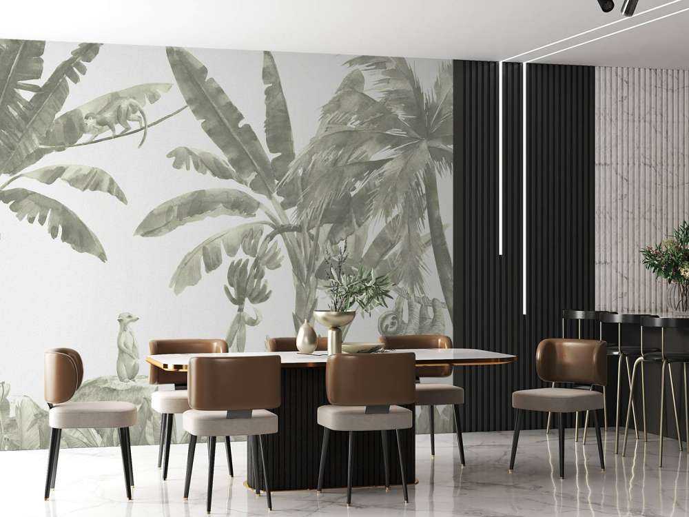 Small jungle animals in green