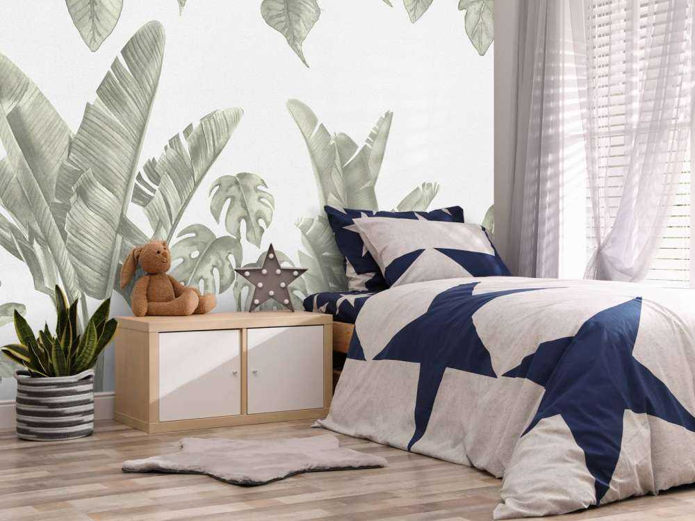 Jungle leaves in green