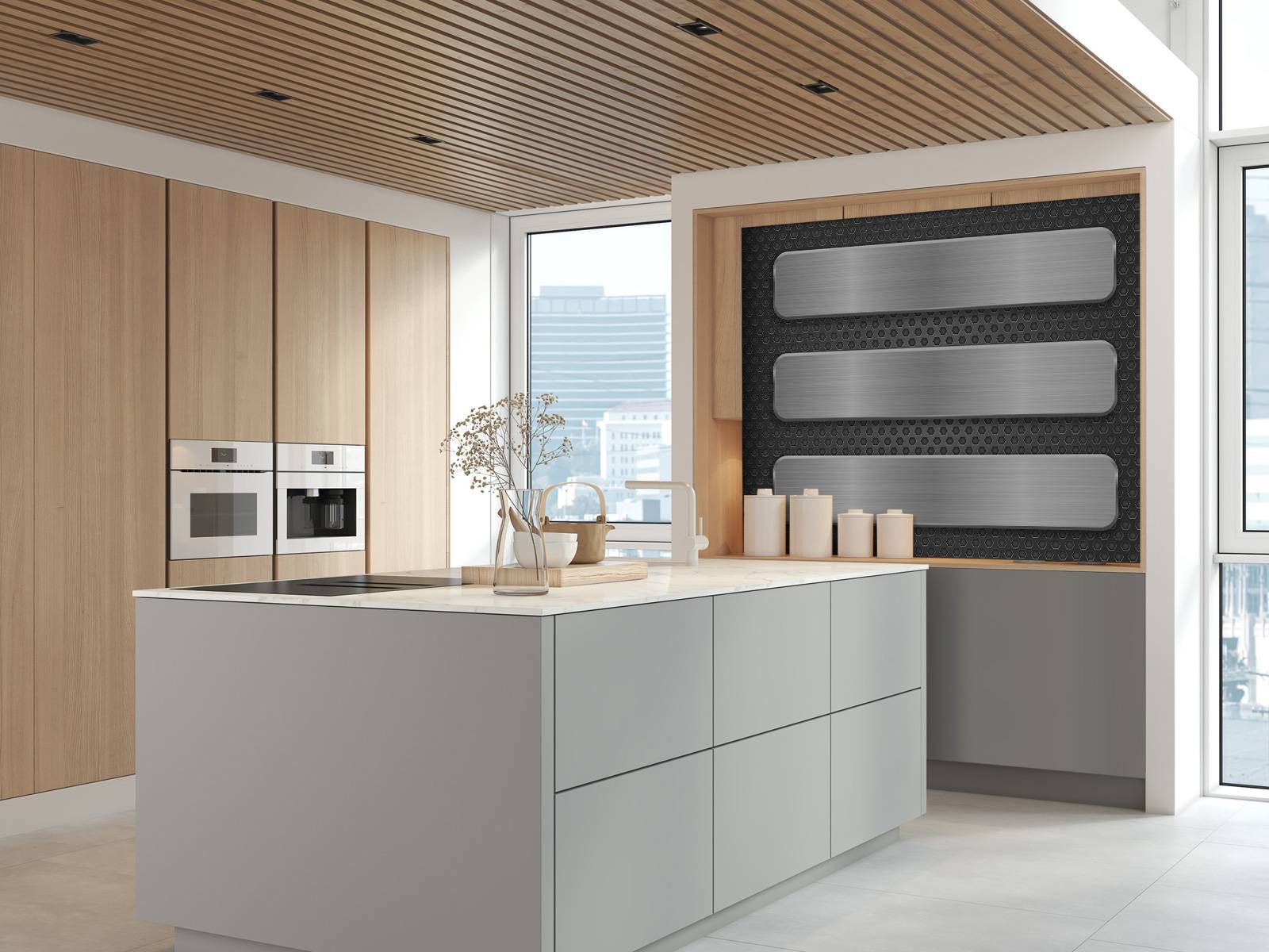 Metal background with plates