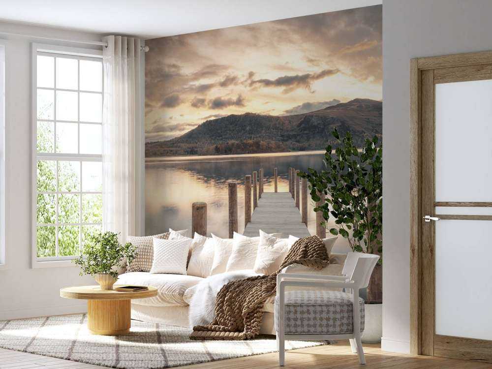 Wooden jetty at a lake