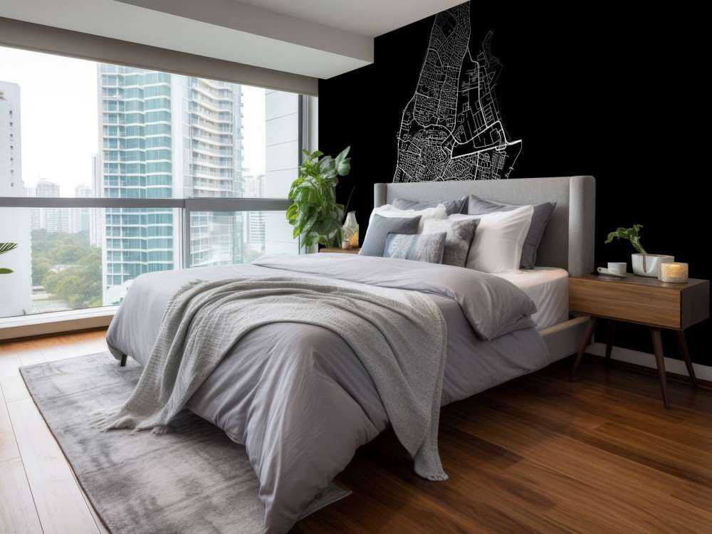 Plattegrond van Haarlem, zwart