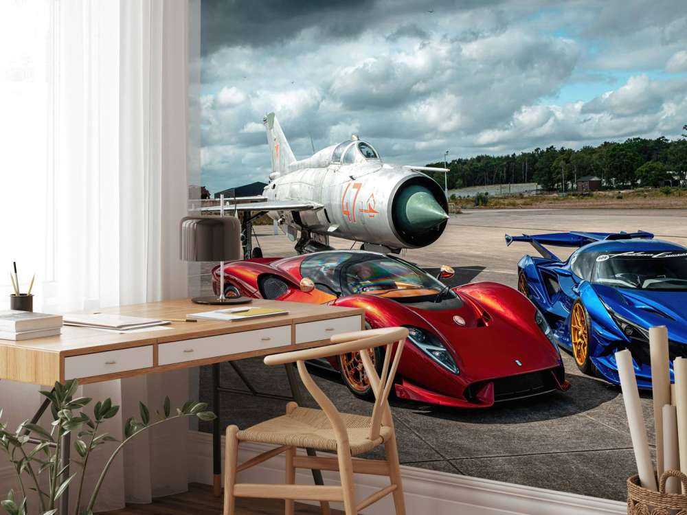 Supercars at fighter jets