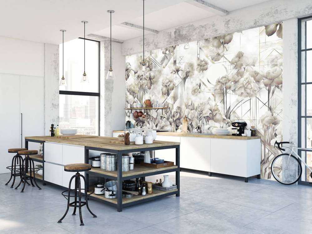 Huge Watercolor Irises Green