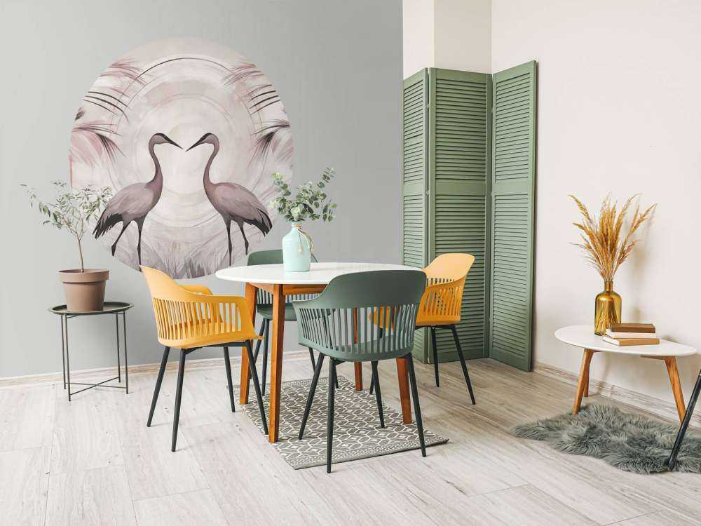 Cranes at Sunset Pink