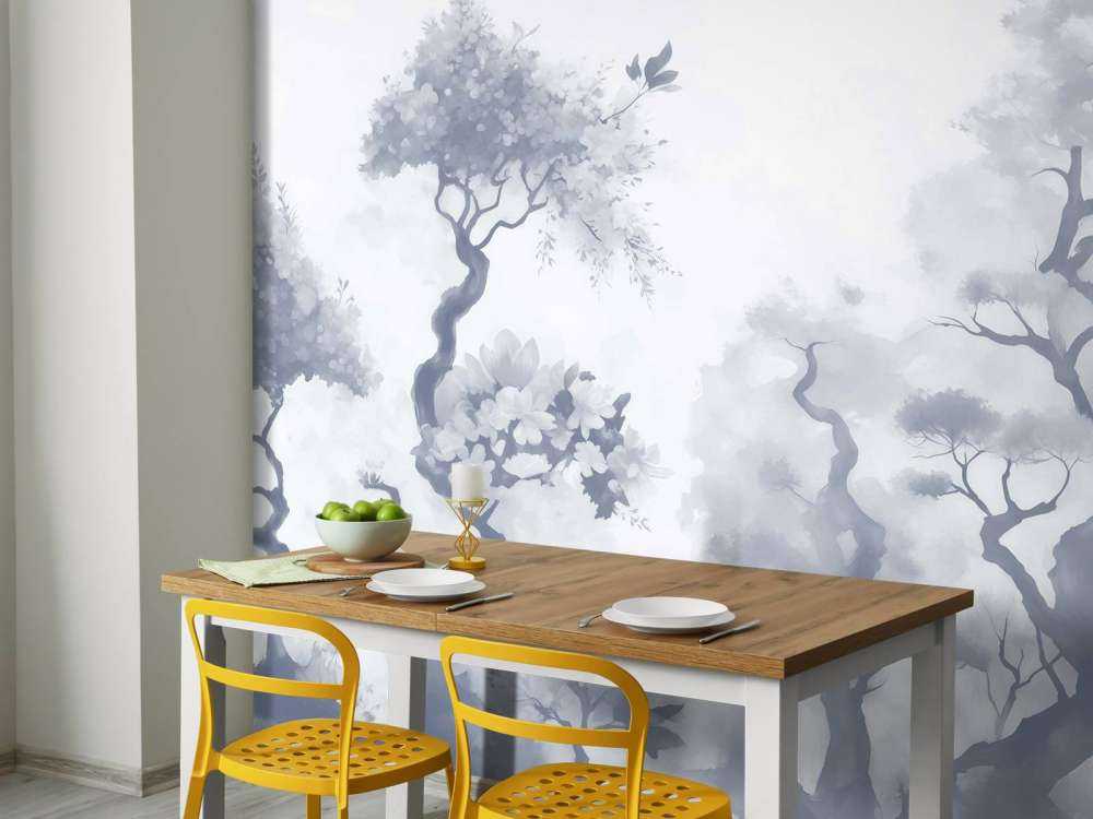 Blooming brown trees