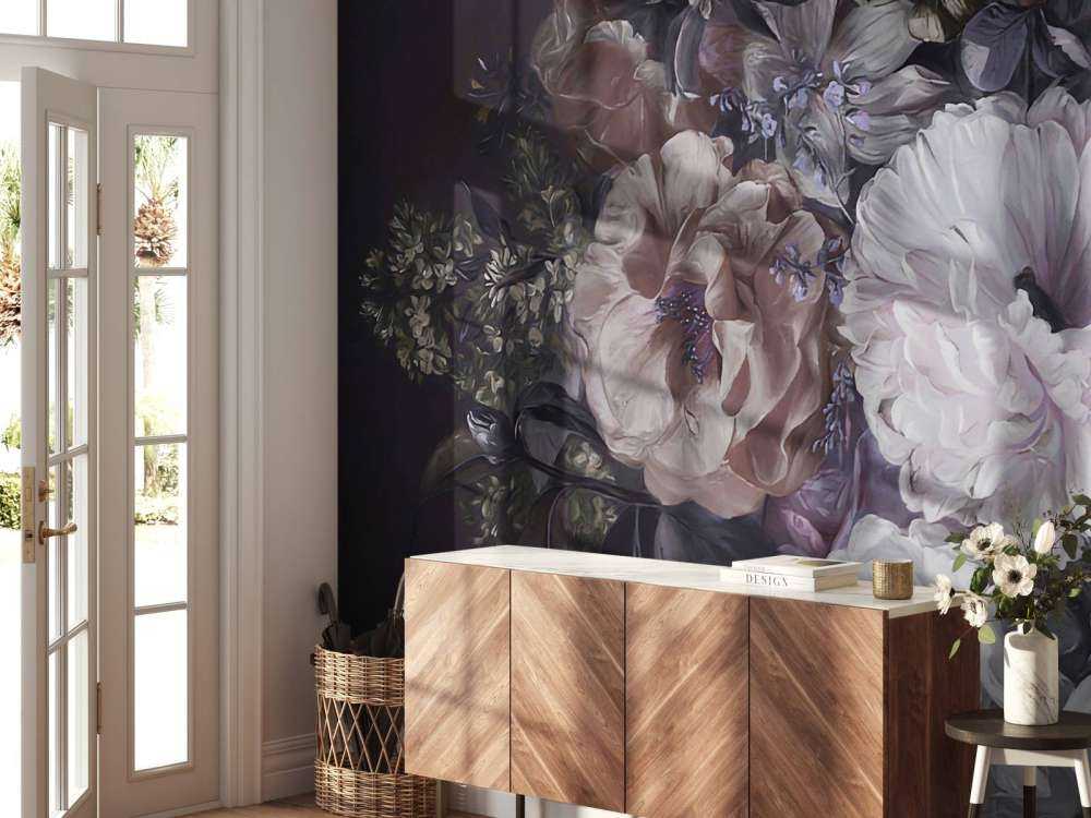 Bouquet with lilac cream