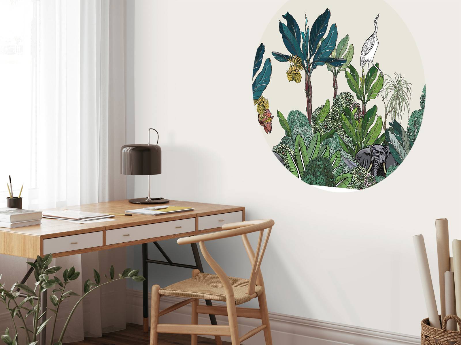 Jungle panorama with animals