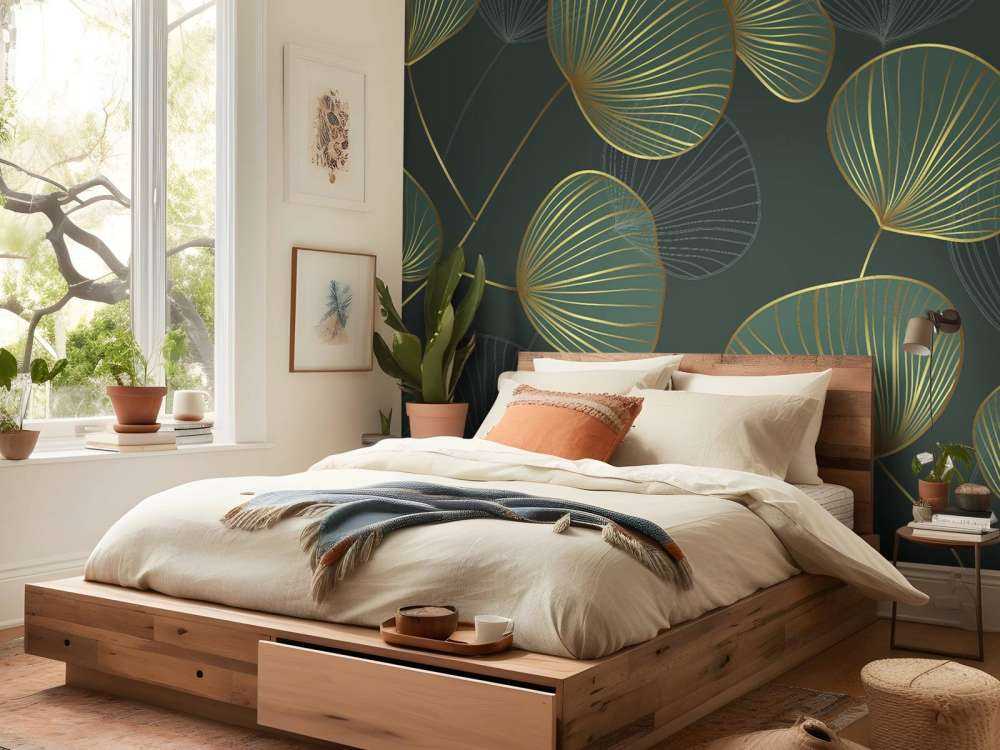 Ornate leaves with gold