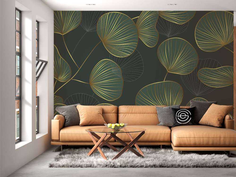 Ornate leaves with gold