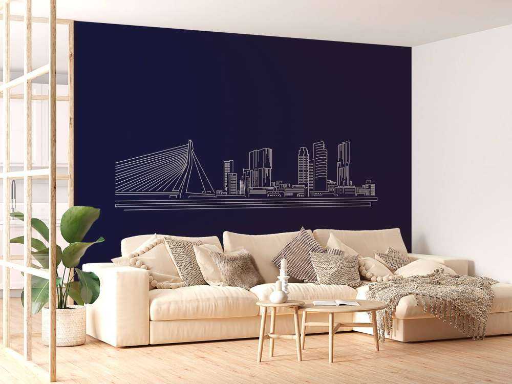 Rotterdam skyline blauw