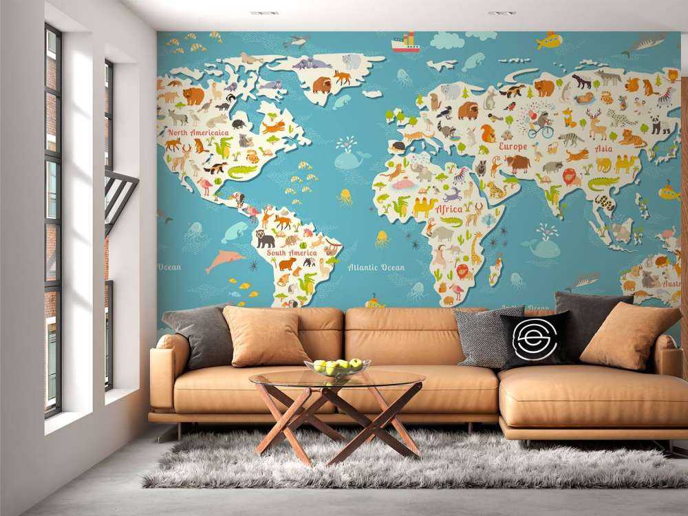 Illustratie wereldkaart