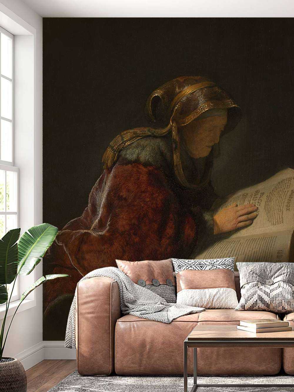 Oude lezende vrouw