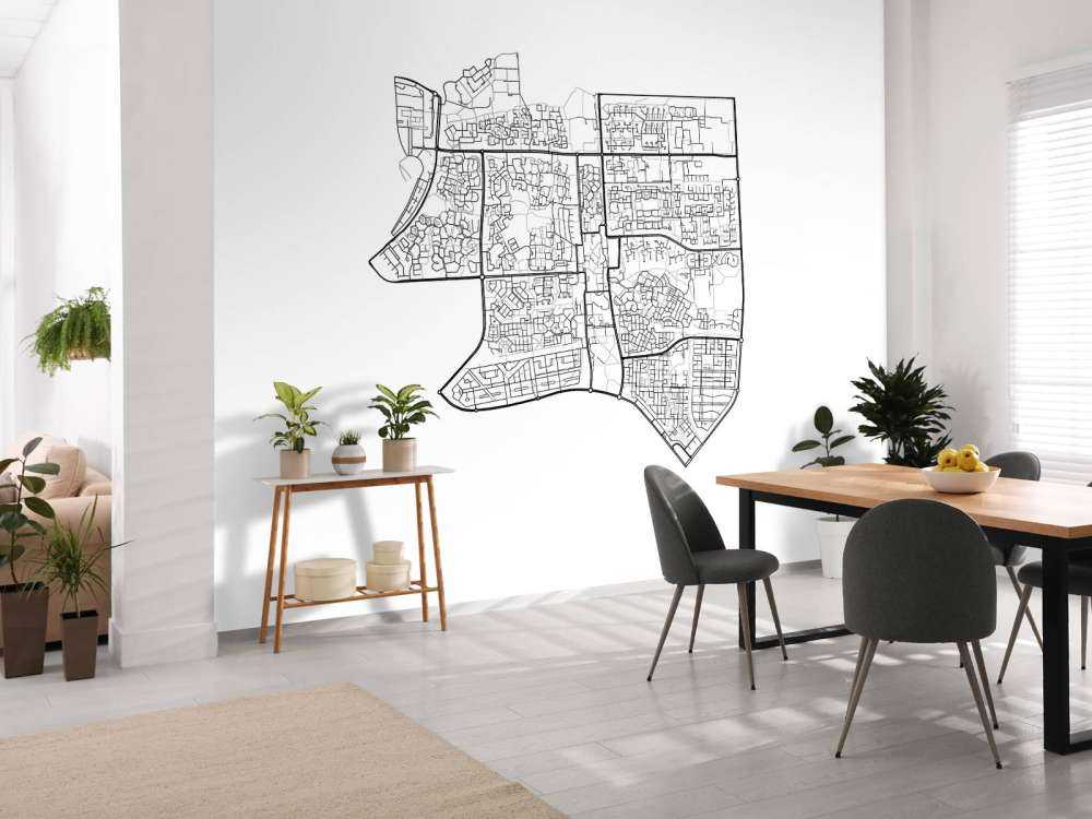 Plattegrond van Lelystad, wit