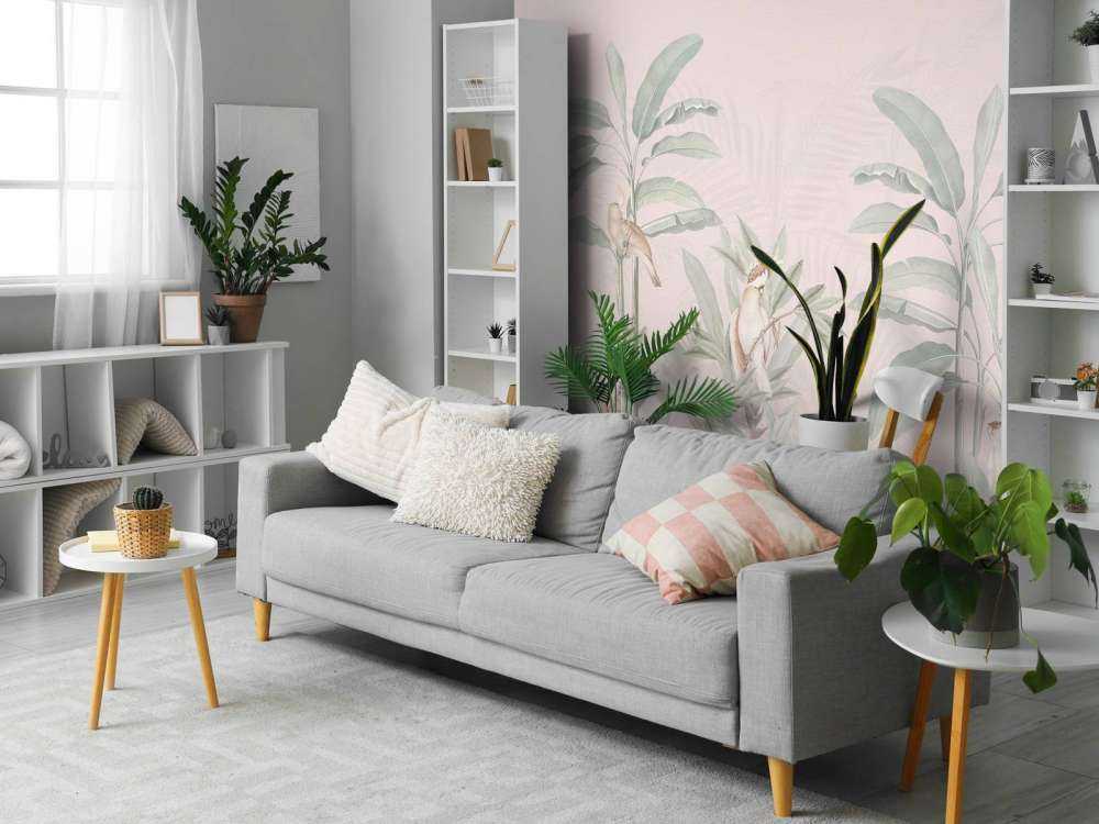 Vintage Jungle Landscape - blush pink